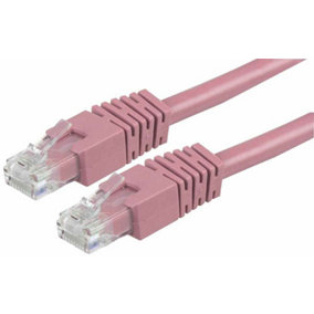 PRO SIGNAL - RJ45 Male to Male Cat6 UTP Ethernet Patch Lead, 0.2m Pink