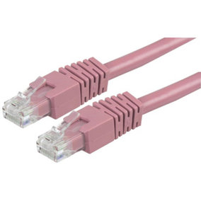PRO SIGNAL - RJ45 Male to Male Cat6 UTP Ethernet Patch Lead, 0.5m Pink