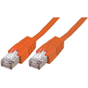 PRO SIGNAL - RJ45 to RJ45 Cat5e S/FTP Ethernet Patch Lead 0.5m Orange