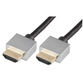 PRO SIGNAL Slim High Speed 4K UHD 60Hz HDMI Lead Male to Male, 0.5m Black