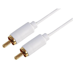 PRO SIGNAL - Slim Phono (RCA) Plug to Phono Plug Lead, 1.5m White