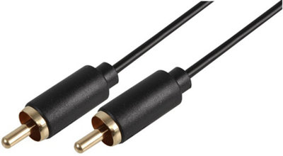 PRO SIGNAL - Slim Phono (RCA) Plug to Phono Plug Lead, 2m Black