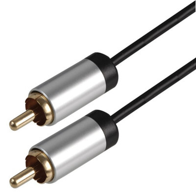 PRO SIGNAL Slim Phono (RCA) Plug to Phono Plug Lead with Aluminium Headshells 1m