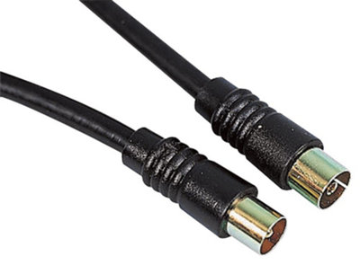 PRO SIGNAL - TV Aerial Coaxial Lead, Male to Female, 1m Black