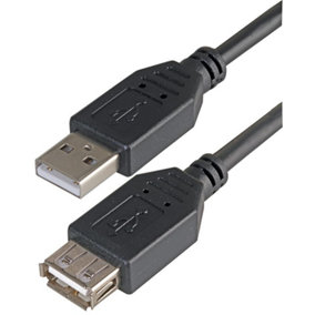 PRO SIGNAL - USB 2.0 A Male to A Female Cable, 1m Black