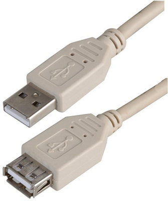 PRO SIGNAL - USB 2.0 A Male to Female Cable, 0.5m Grey