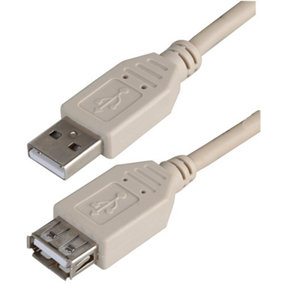 PRO SIGNAL - USB 2.0 A Male to Female Cable, 1m Grey