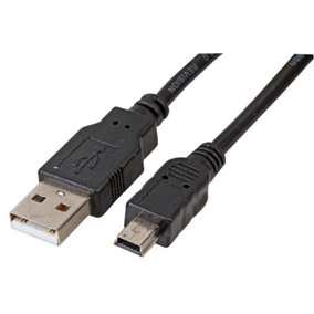 PRO SIGNAL - USB 2.0 A Male to Mini B Male Lead, 2m Black