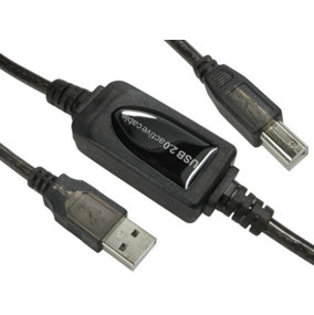 PRO SIGNAL - USB 2.0 A Plug to B Plug Active Booster Cable, 15m