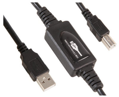 PRO SIGNAL - USB 2.0 A Plug to B Plug Active Booster Cable, 15m