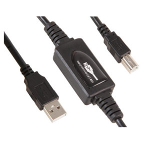 PRO SIGNAL - USB 2.0 A Plug to B Plug Active Booster Cable, 20m