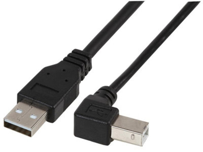 PRO SIGNAL - USB A Plug to Left Angled USB B Plug Lead, 1m