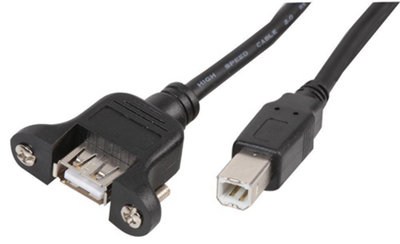 PRO SIGNAL - USB B Plug to USB A Chassis Mount Socket, 1m