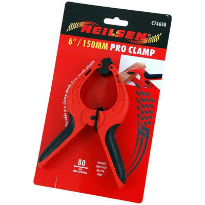 Dekton 4PC 3" Pro Clamp With 35mm Jaw Opening, Heavy Duty Rubber Non