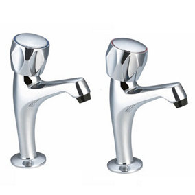 Pro Tap Classic Kitchen Sink Pillar Taps 298615CP Chrome Plated