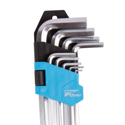 Pro User 9pc Chrome Vanadium Long Hex Key Set