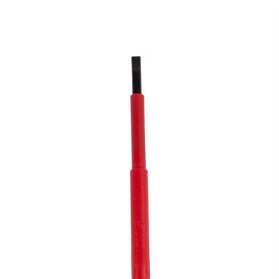 Pro User - Insulated Chrome Vanadium Flathead Screwdriver - 10cm x 4mm - Red