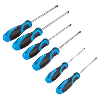 Pro User - Magnetic Chrome Vanadium Pozidriv Screwdriver Set - 6pc - Blue