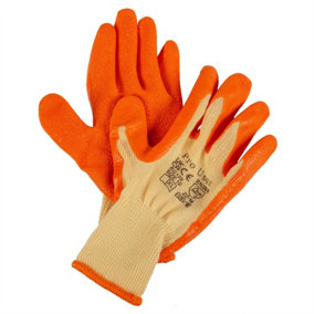 Pro User Non-Slip Latex Work Gloves - XL - Orange