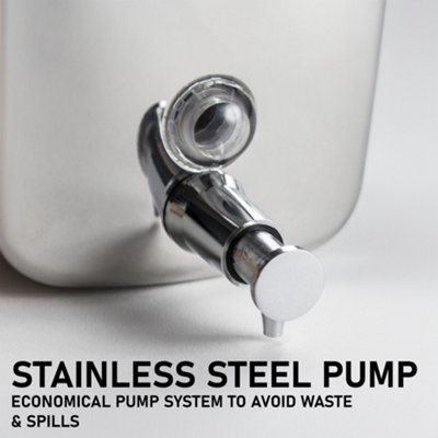 Pro-Washroom Manual Pump Soap Dispenser Stainless Steel Wall Mounted Large Commercial 1L - 5