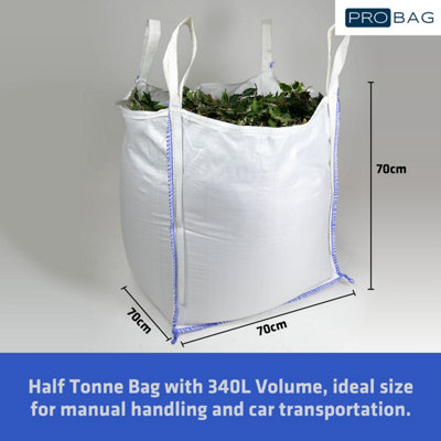 PRObag Garden Waste Bag - 340 Litre - Half Tonne Bulk Bag - PREMIUM GRADE - Large Heavy Duty Garden Bag