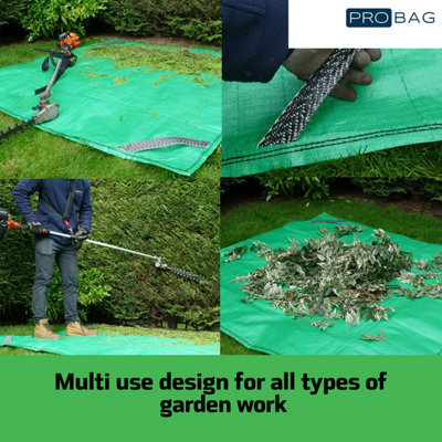 PRObag Ground Sheet - Heavy Duty Extra Strong Ground Sheet with Lifting Handles - 6ft by 6ft Green Extra Thick - 3