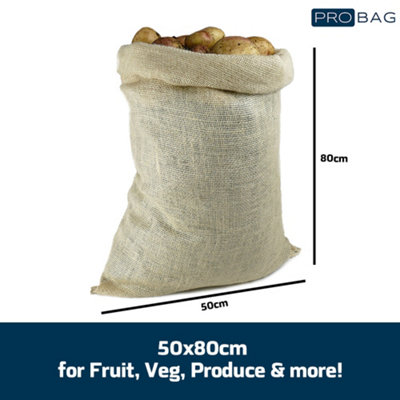 PRObag - Hessian Sacks - PREMIUM GRADE - Jute, Burlap Sacks for Potatoes Vegetables Fruit - Potato Sacks Extra Strong