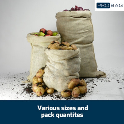 PRObag - Hessian Sacks - PREMIUM GRADE - Jute, Burlap Sacks for Potatoes Vegetables Fruit - Potato Sacks Extra Strong