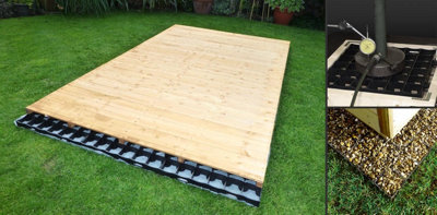 ProBase 10ft x 16ft Garden Shed Base Kit - 60 ProBase Grids - Includes heavy duty membrane and delivery