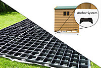 ProBase 10ft x 8ft Garden Shed Base Kit - 30 ProBase Grids + 4 Anchor Blocks - Includes heavy duty membrane and delivery