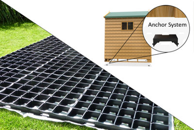ProBase 12ft x 8ft Garden Shed Base Kit - 40 ProBase Grids + 4 Anchor Blocks - Includes heavy duty membrane and delivery