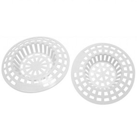 Probus Plastic Basin Waste Strainer (Pack of 2) White (One Size)