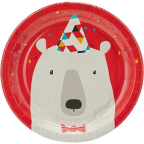 Procos Arctic Paper Party Plates (Pack of 8) White/Red (One Size)