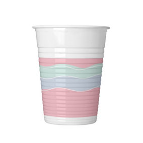 Procos Elegant Wave Pattern Party Cup (Pack of 8) Pink/White/Blue (One Size)