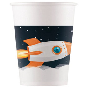 Procos Featuring An Astronaut Party Cup (Pack of 8) White/Black (One Size)