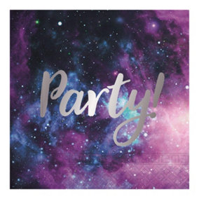 Procos Galaxy Party Napkins (Pack of 16) Purple/Black (One Size)
