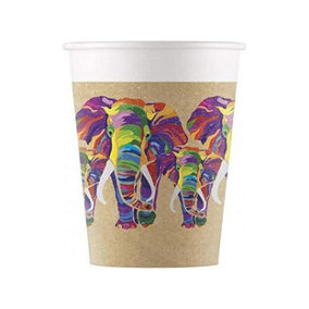 Procos Paper Elephant Party Cup (Pack of 8) Brown (One Size)