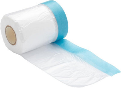 ProDec 180cm x 25m Pre-Masked Polythene Dust Sheet Roll, Dustproof and ...