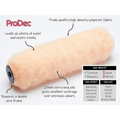 ProDec Lot De 4 Articles Robustes 225 Mm X 44 Mm, Rouleau De Maçonnerie