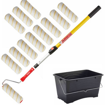 ProDec Kingfisher 15 pc Hi-Performance Wall & Ceiling Woven Paint Roller & Frame Set - 9" x 1.75"
