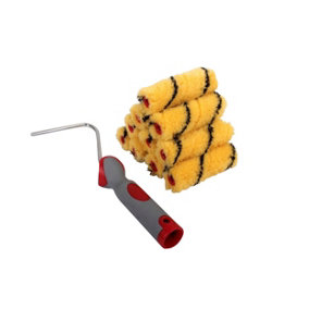 ProDec Medium Pile Mini Roller and Frame (Pack Of 10) Yellow/Grey/Red (Pack Of 10)