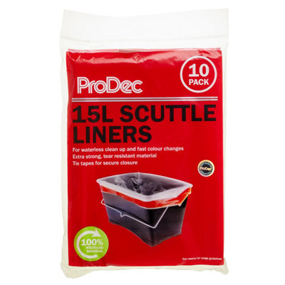ProDec Scuttle Liners - 15L, Pack of 10 - Tear Resistant Bags for Fast ...