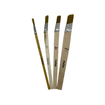 Prodec Synthetic Slant Cut Lining Fitch Paint Brush Set 4 Piece