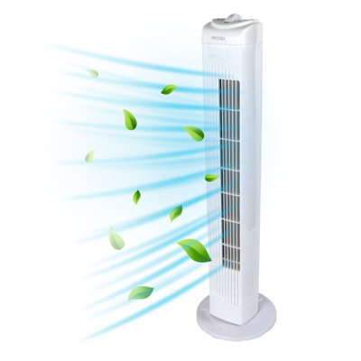 Prodex PX5229W Tower Fan, Oscillating, 3 Speed, 29 Inch, White