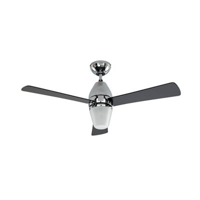 A Whoosh ceiling fan with 3 blades.