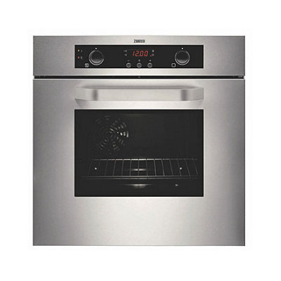 A Zanussi single silver built-in wall oven.