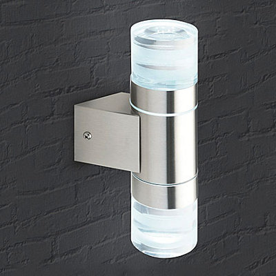 A B&Q Portland wall lantern mains outdoor LED light.