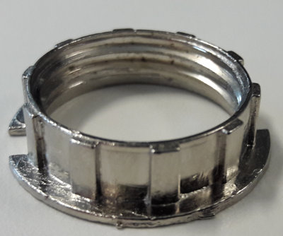 Affected securing ring that needs replacing is knurled on the outside and made from an alloy. These should be removed and replaced.