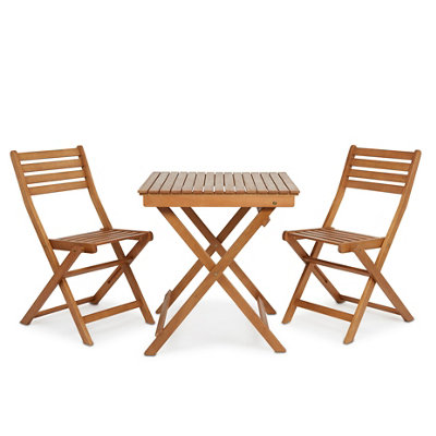 Angelina wooden two-seater bistro table and chairs.