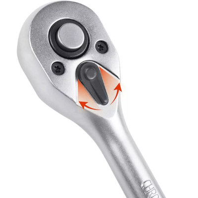 Professional 1/4'' Drive 72T Quick Release Reversible Ratchet Socket Wrench